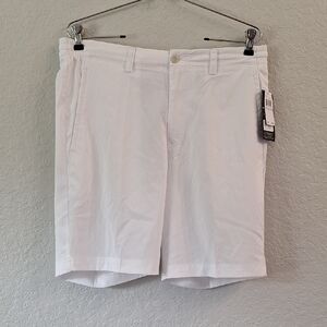 PGA Tour White Flat Front Shorts for Semi-Formal Occasions